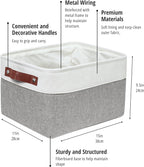 Large Fabric Storage Bins Set of 4 – Grey & White