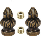 Antique Brass Lamp Finial Caps – Set of 2