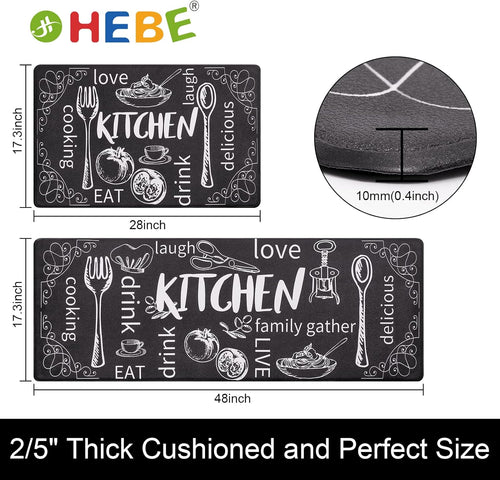 Anti-Fatigue Kitchen Rugs Set of 2