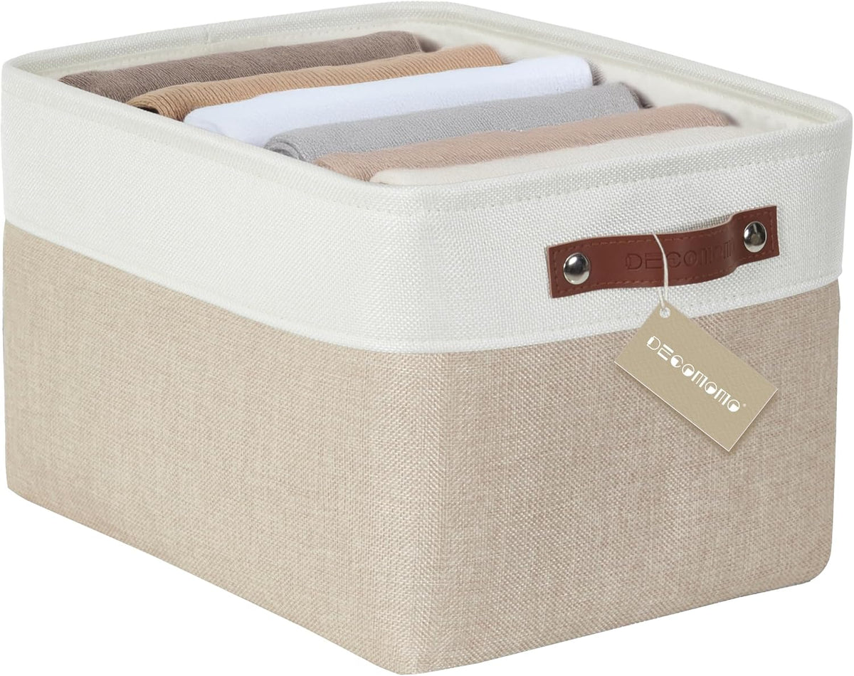 Large Fabric Storage Bins Set of 4 – Grey & White