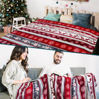 Holiday Reindeer & Snowflakes Fleece Throw Blanket – Red, 50" x 60"