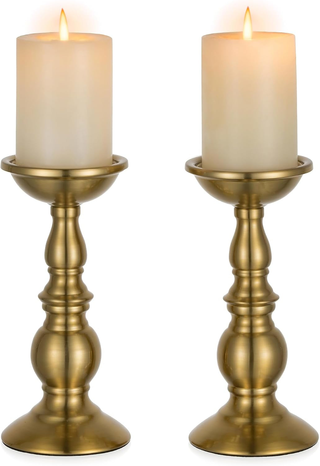 Black Metal Pillar Candle Holders Set of 2