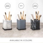Marble Look Toothbrush Holder with Detachable Tray