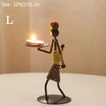 Nordic Metal Abstract Character Candlestick Holder
