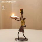 Nordic Metal Abstract Character Candlestick Holder