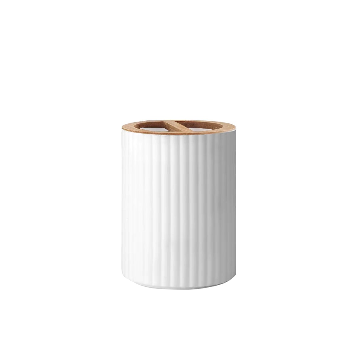 Bathroom Countertop Organizer with Soap Dispenser, Cotton Storage & Toothbrush Holder