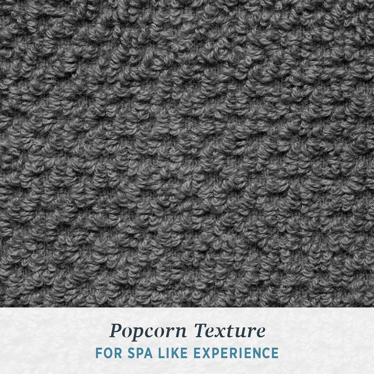 Franklin 100% Cotton Popcorn Textured Hand Towels – 6 Pack, Charcoal