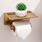 Toilet Paper Holder with Storage Shelf
