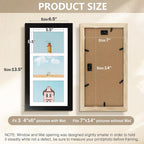 Collage Picture Frame for 3 Photos – 7" x 14" Black Wood Frame