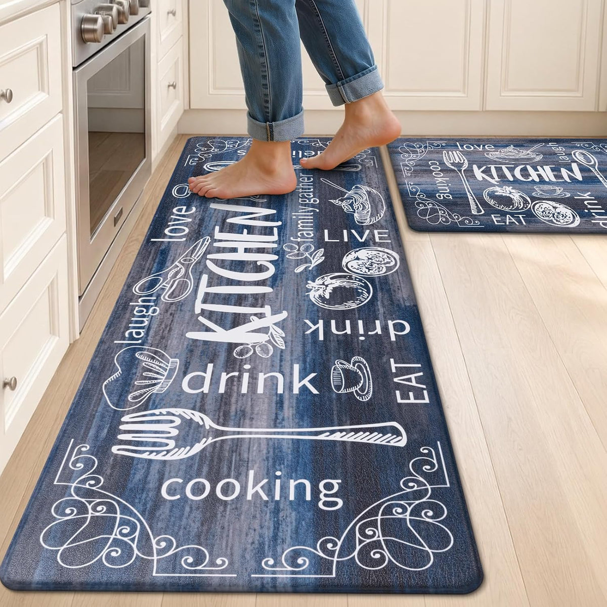 Anti-Fatigue Kitchen Rugs Set of 2