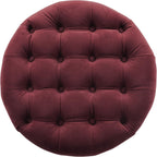 Large Button Tufted Velvet Storage Ottoman – Berry