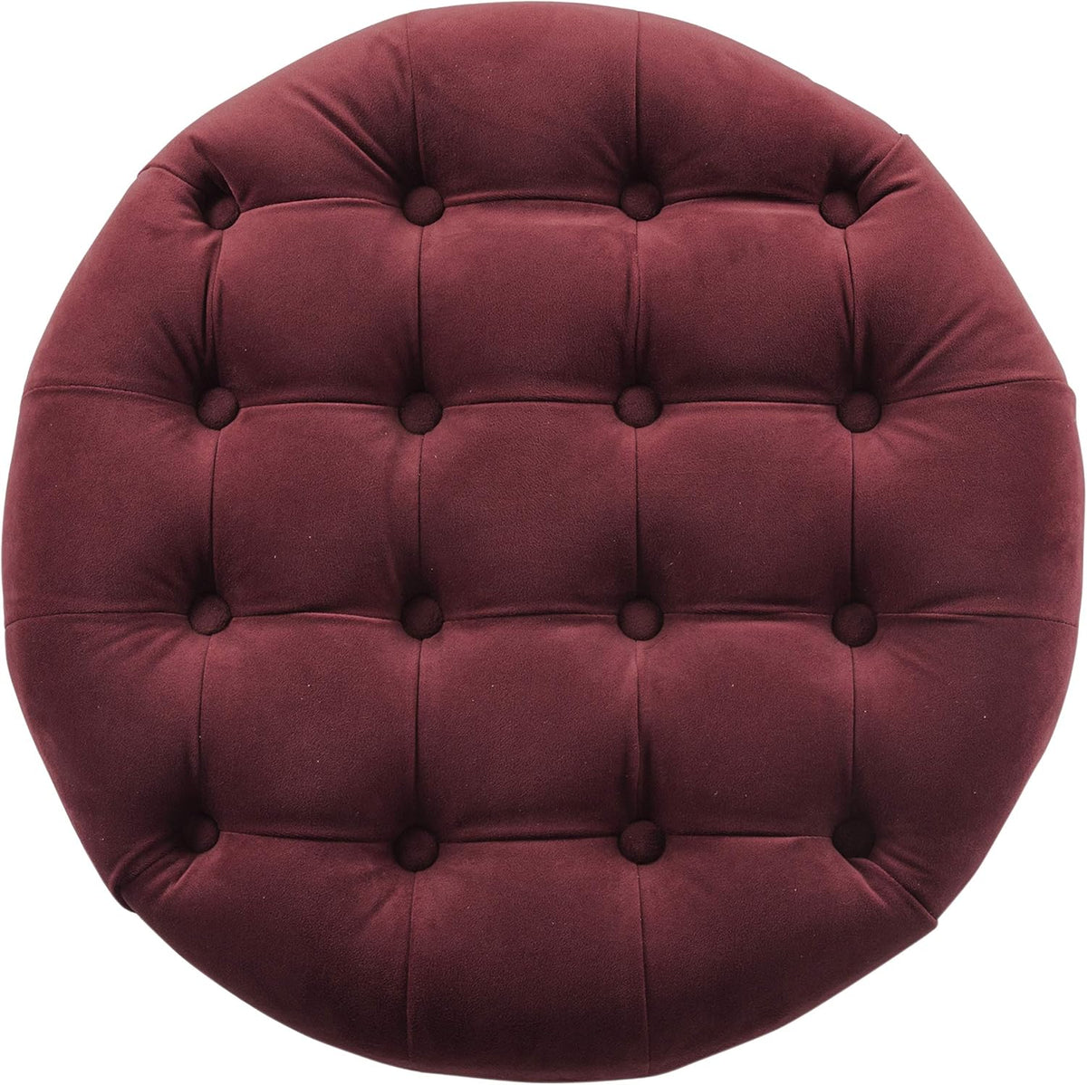 Large Button Tufted Velvet Storage Ottoman – Berry