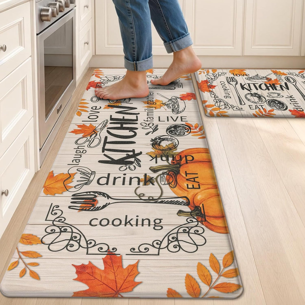 Anti-Fatigue Kitchen Rugs Set of 2