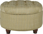 Large Button Tufted Velvet Storage Ottoman – Berry