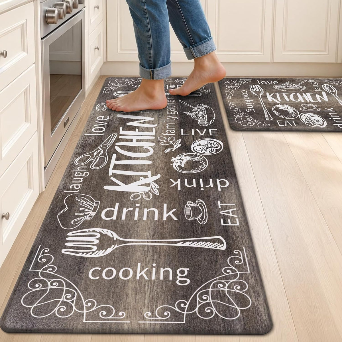 Anti-Fatigue Kitchen Rugs Set of 2