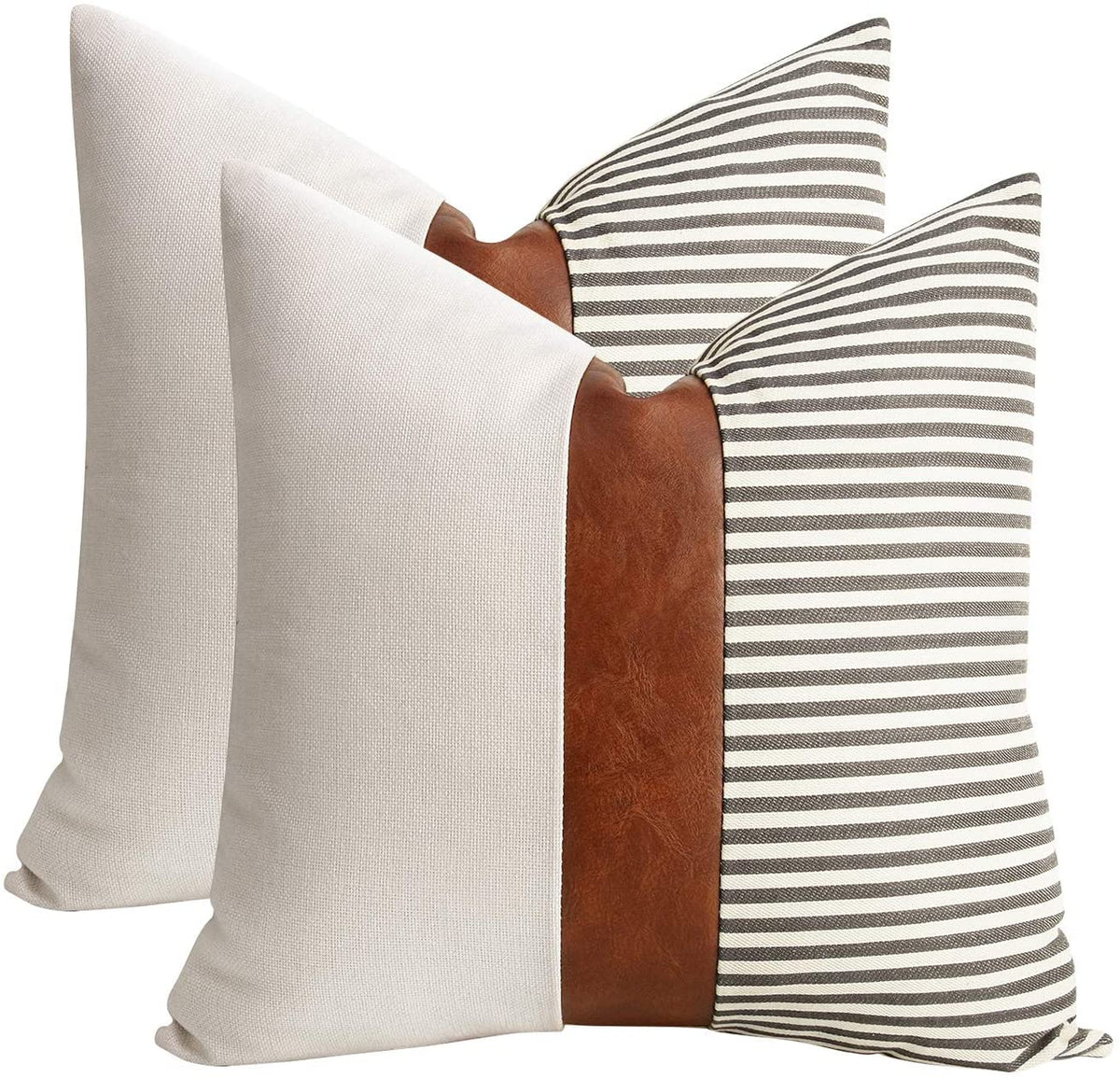 Farmhouse Stripe Pillow Covers Set of 2 – 20" x 20"
