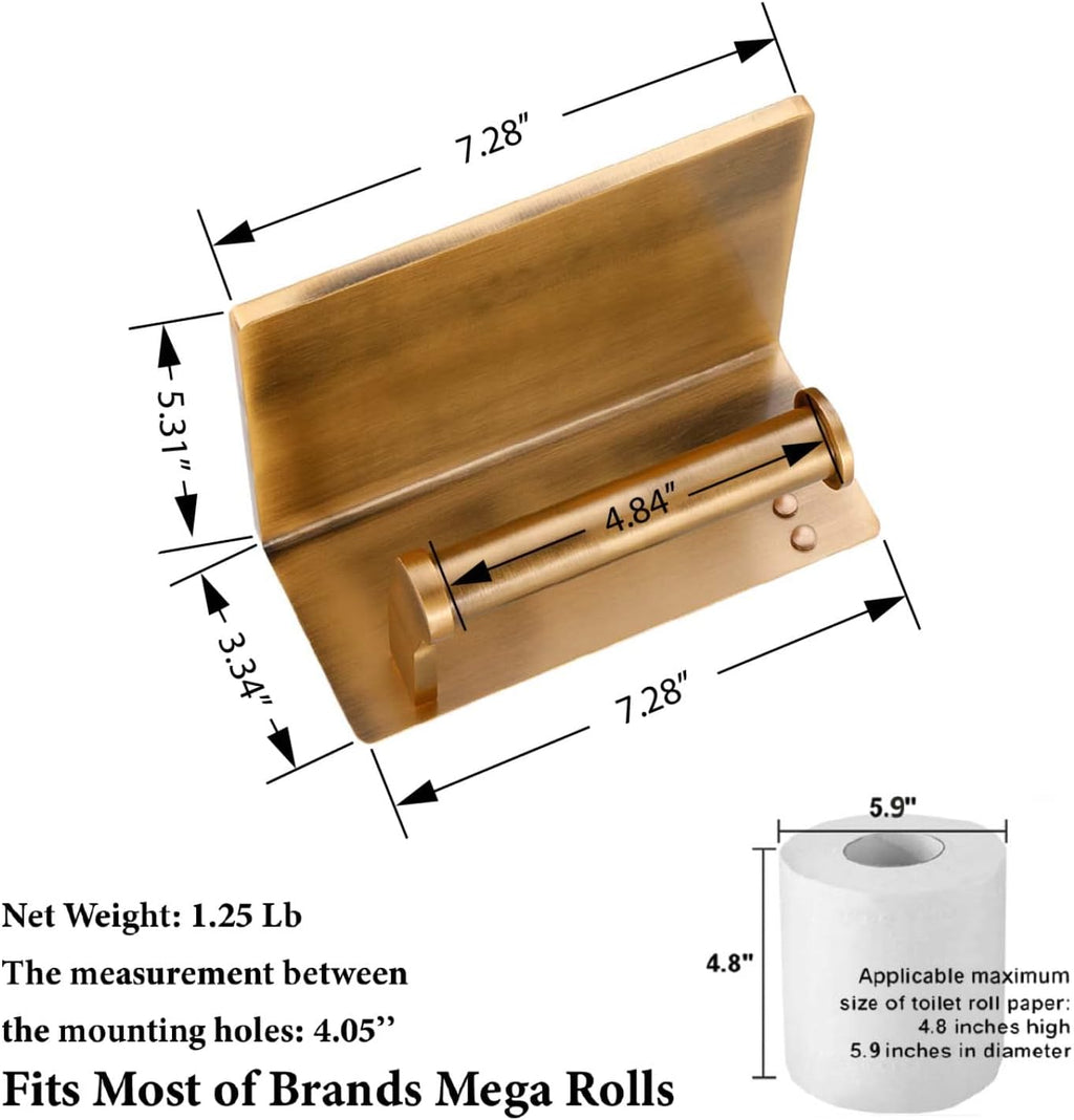 Toilet Paper Holder with Storage Shelf