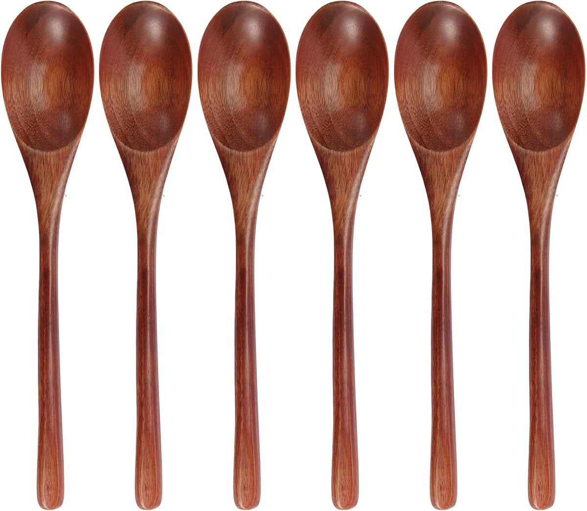 Korean-Style Wooden Spoons Set of 6 – 9 Inch Nanmu Wood