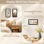 Collage Picture Frame for 3 Photos – 7" x 14" Black Wood Frame