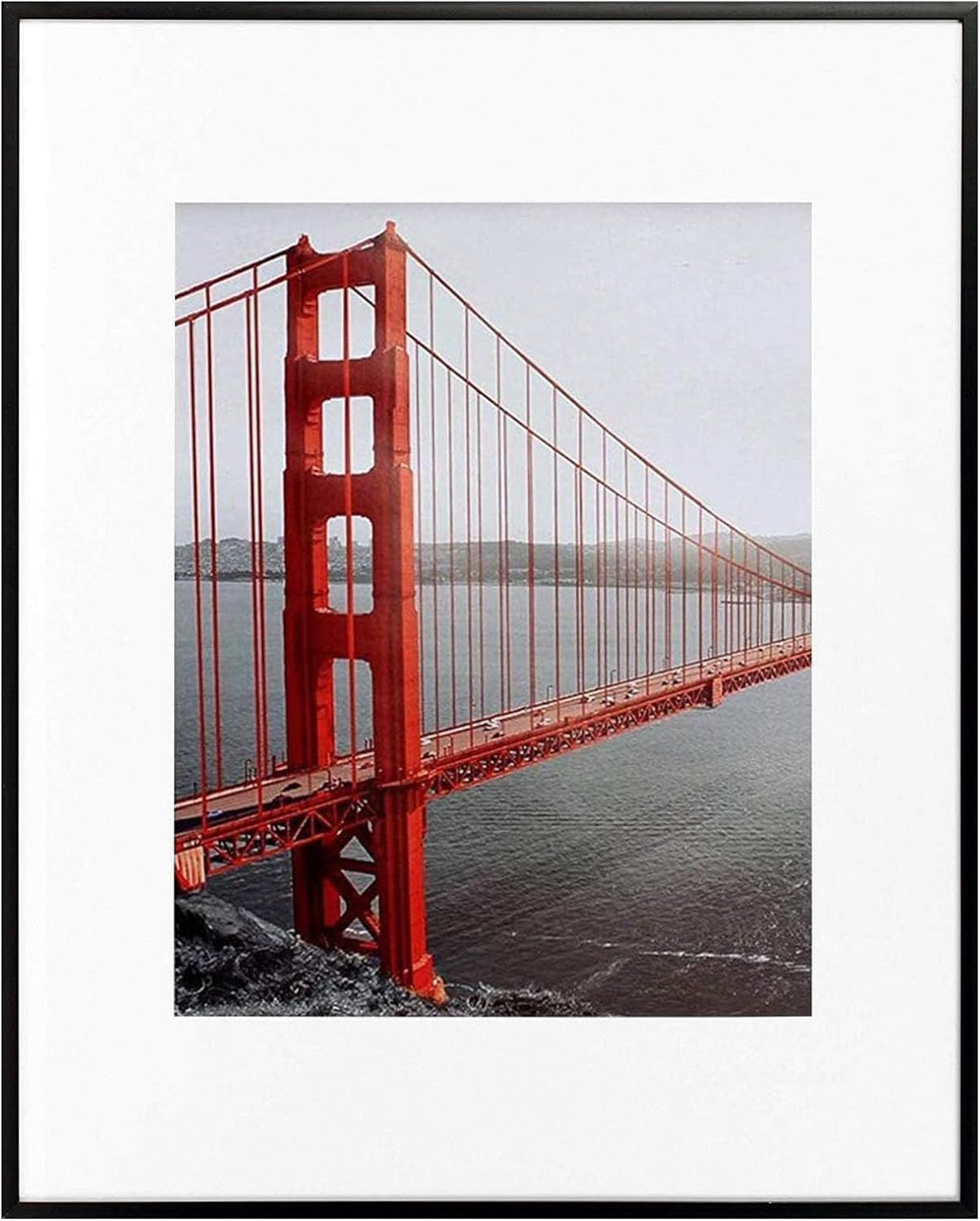 8" x 8" Aluminum Picture Frame with Mat – Gold