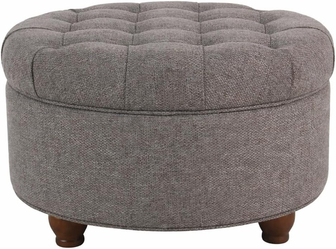 Large Button Tufted Velvet Storage Ottoman – Berry