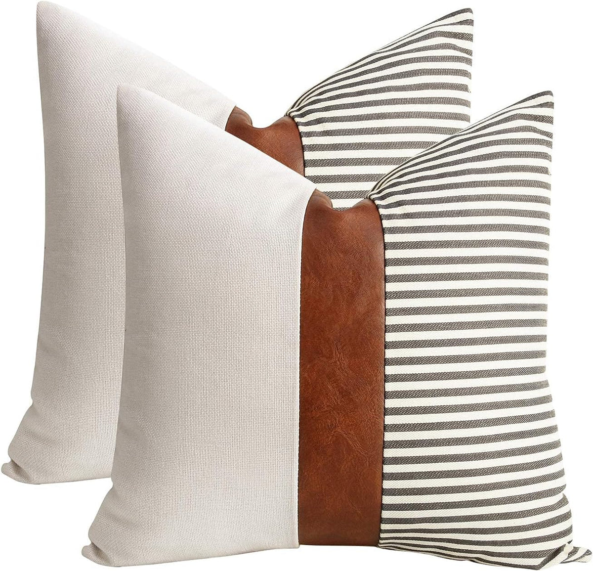 Farmhouse Stripe Pillow Covers Set of 2 – 20" x 20"