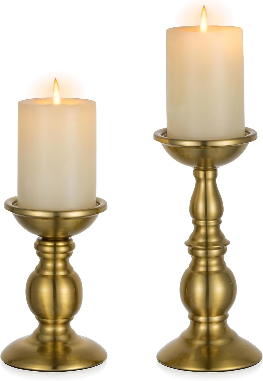 Black Metal Pillar Candle Holders Set of 2