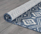 Waikiki Boho Indoor Outdoor Rug – 5' x 7' Azure & White